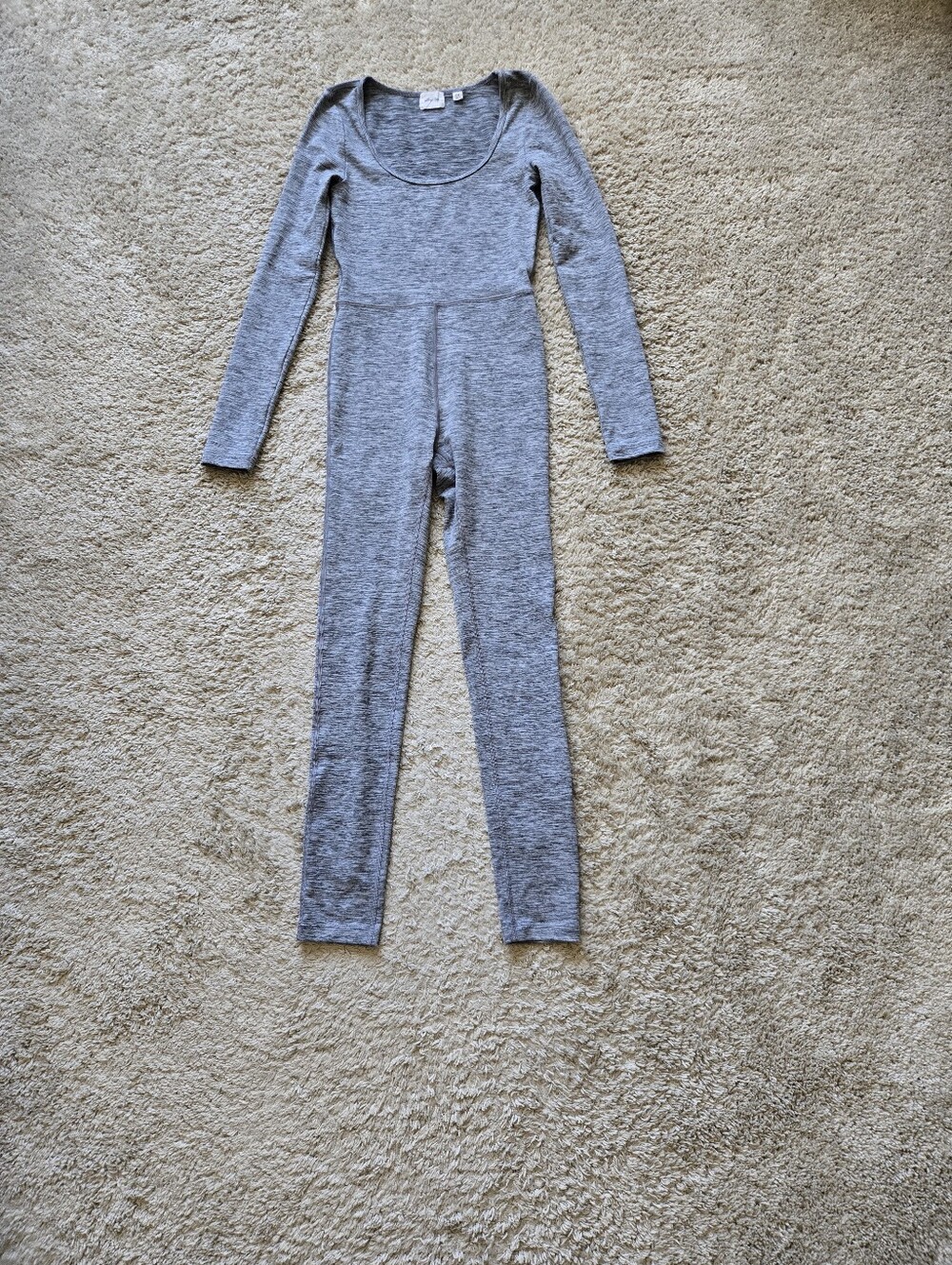 Wilfred Free Jumpsuit Womens 2XS Gray Long Sleeve Stretch Skinny